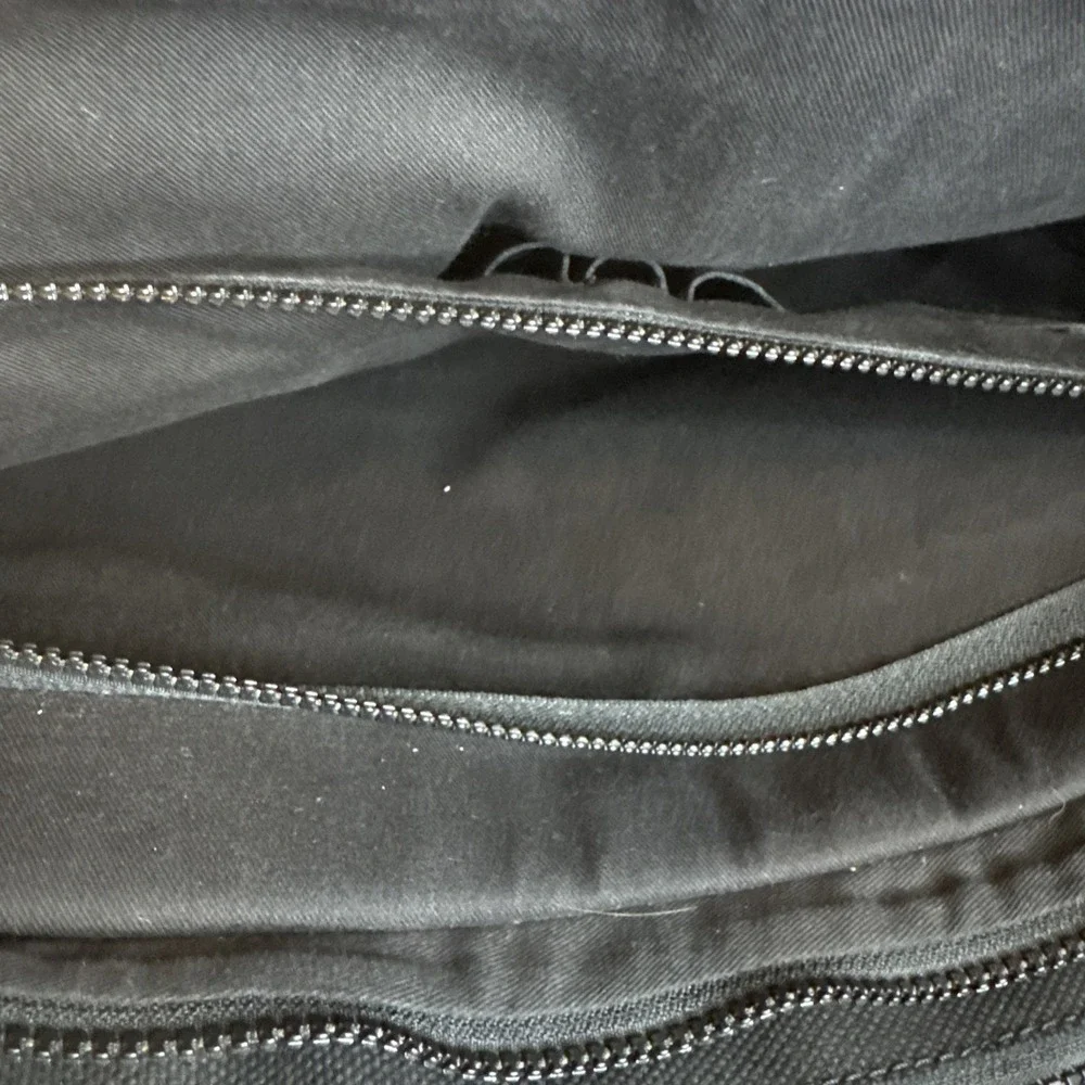 Jack Georges Black Canvas & Leather Zippered Briefcase‎ CV230